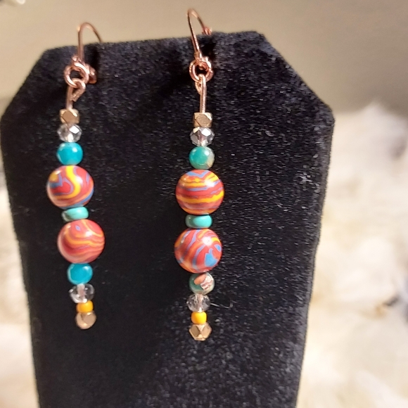 Handmade crystal earrings - Picture 3 of 3